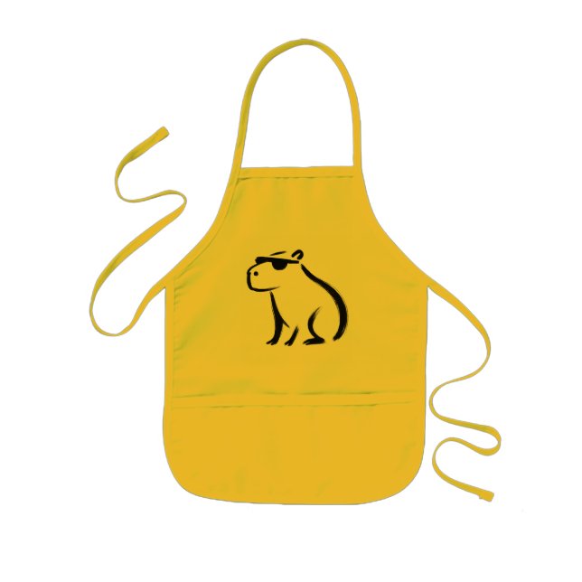 Chill Capybara – Tote Bag med bläckpenseldesign Barnförkläde (Framsidan)