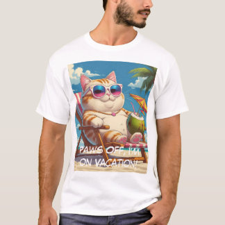Chill Cat Beach Vibes - Funny Vacation T-Shirt
