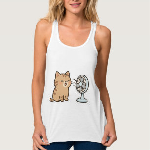 Chill Cat by Fläkt - Cute Summer Sticker" Linne Med Racerback