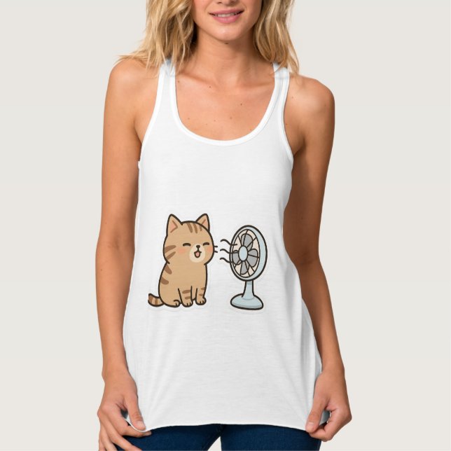 Chill Cat by Fläkt - Cute Summer Sticker" Linne Med Racerback (Framsida)