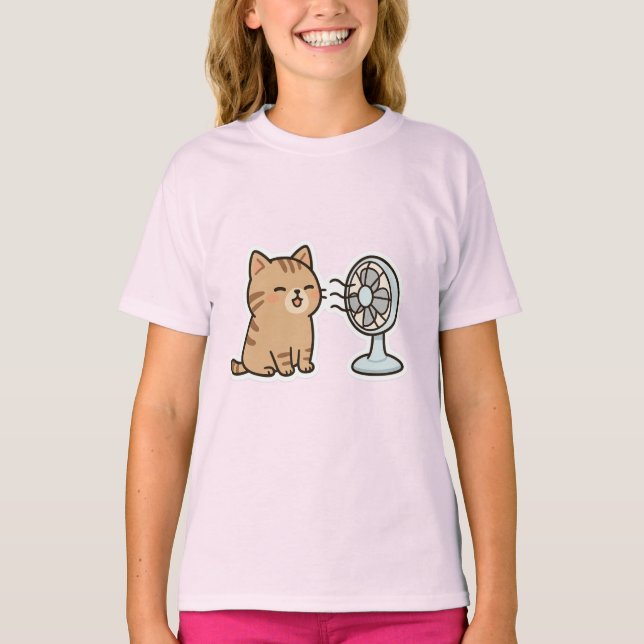 Chill Cat by Fläkt - Cute Summer Sticker" T Shirt (Framsida)