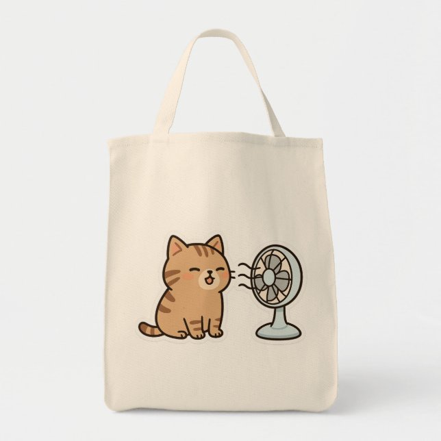 Chill Cat by Fläkt - Cute Summer Sticker" Tygkasse (Framsidan)