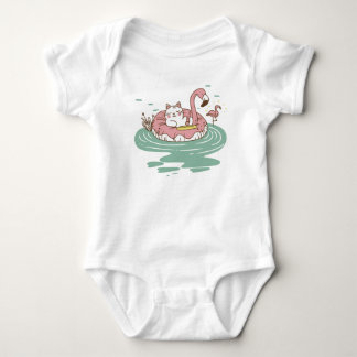 Chill Cat Flamingo Flyter Baby T-shirt