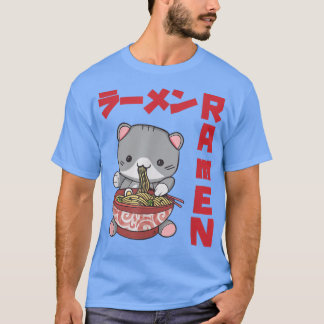 Chill Cat Ramen Anime Noodles Kawaii Japanese Sket T Shirt
