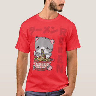 Chill Cat Ramen Anime Noodles Kawaii Japansk markn T Shirt