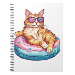 Chill Cat Summer Vibes - Poolside Funny Kattunge Anteckningsbok