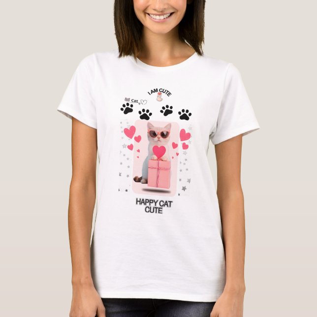 Chill Cat T-Shirt | Cool Kitty Grafisk T-Shirt  (Framsida)
