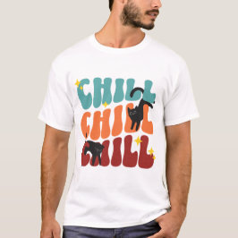 😺 Chill Chill Chill - Retro Aesthetic Black Cat S T Shirt