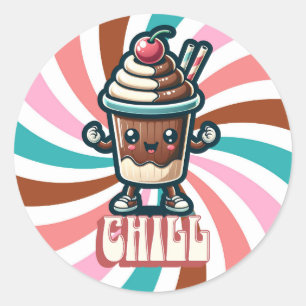 Chill Chocolate Milkshake Pun Runt Klistermärke