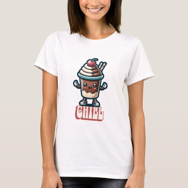 Chill Chocolate Milkshake Pun T Shirt (Framsida)