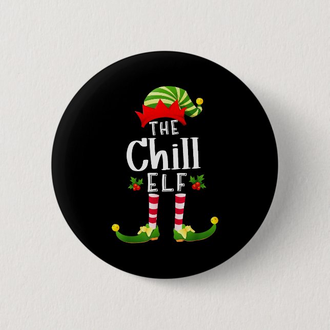 Chill Christmas Elf Matching Pajama X-mas Party  Knapp (Framsida)
