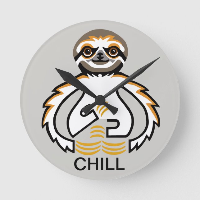 CHILL - Coola SLOTH - Wildlife - Nature Rund Klocka (Framsida)