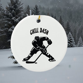 Chill dash christmas hockey Player Coach Julgransprydnad Keramik