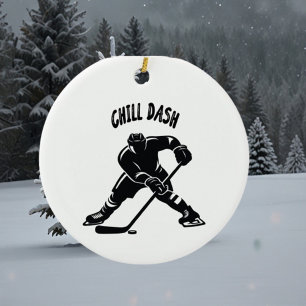 Chill dash christmas hockey Player Coach Julgransprydnad Keramik