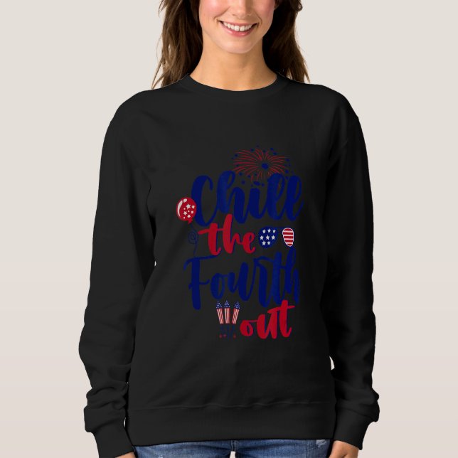 Chill den fjärde utgående Fireworks USA 4:e juli T Shirt (Framsida)