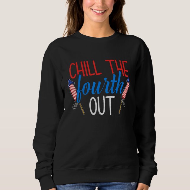 Chill den fjärde utgående Fireworks USA 4:e juli T Shirt (Framsida)