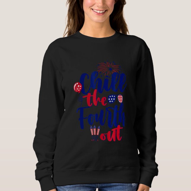 Chill den fjärde utgående Fireworks USA 4:e juli T Shirt (Framsida)