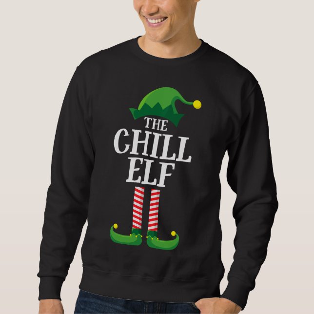 Chill Elf Matching Familjejul Party Lång Ärmad Tröja (Framsida)