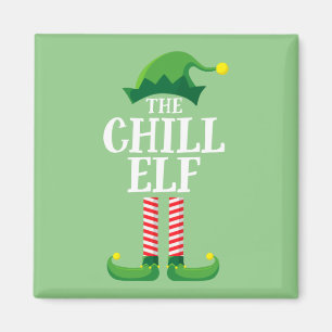 Chill Elf Matching Family Group jul Party Magnet