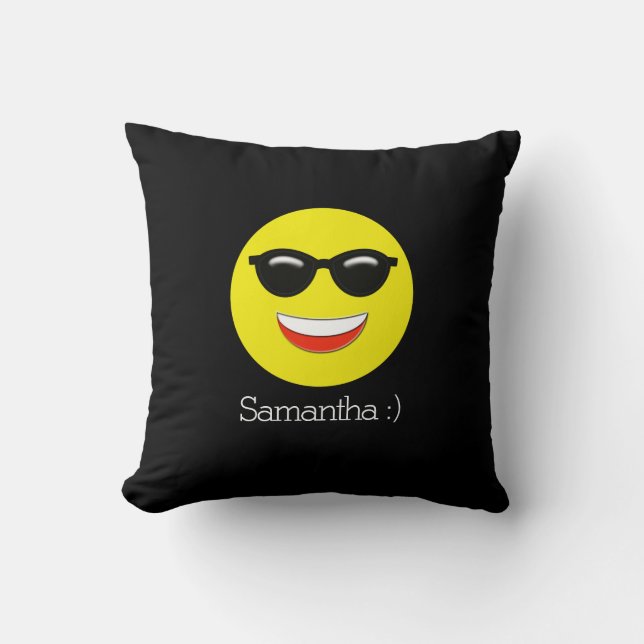 Chill Emoji Lägg till ditt namn Kudde (Framsida)