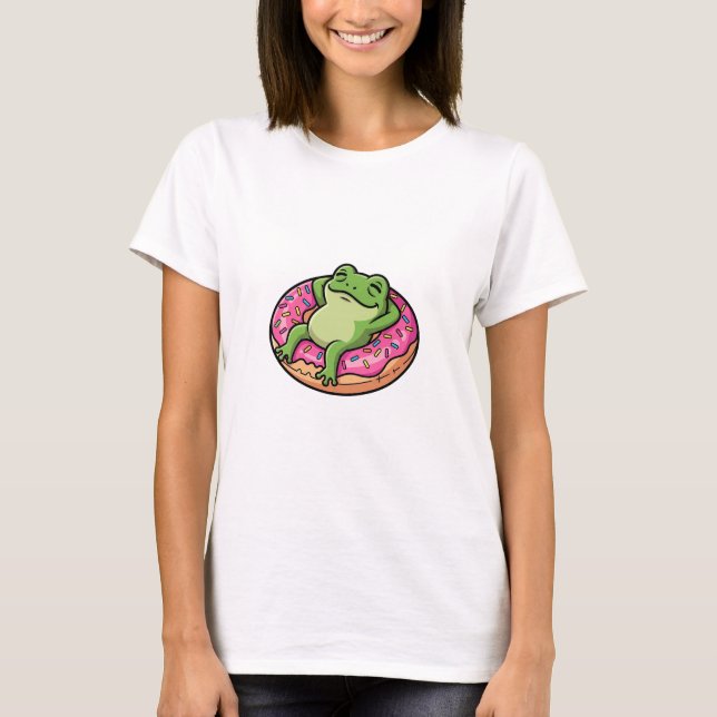 Chill Frog Donut T Shirt (Framsida)