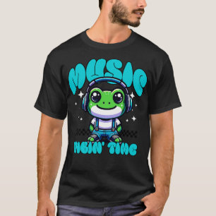 Chill Frog Headphone Music Tee Toon Animal Sh