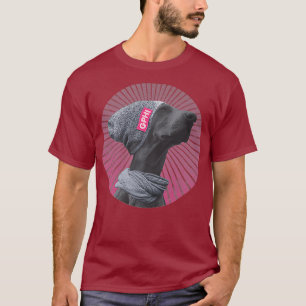 Chill Funny Pensive Hipster Hund Shock rosa T Shirt
