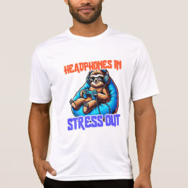 Chill Gamer Sloth Headphone Controller Slappna av T Shirt