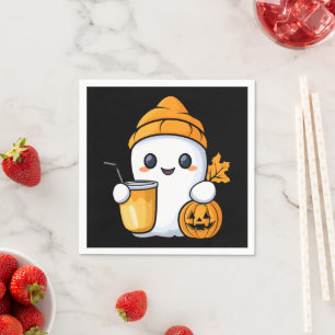 Chill Ghost Warm Coffee Mysigt Fall Pappersservett