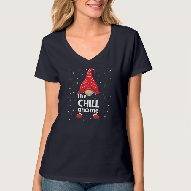 Chill Gnome-familjen matchande julklapp Pajama T Shirt (Framsida)