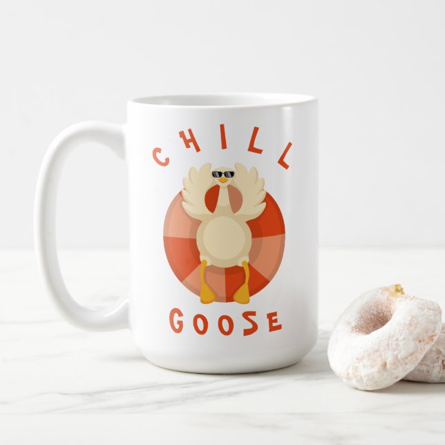 Chill Goose Funny Beac Summer Vacation Bassäng fly Kaffemugg (Med munk)