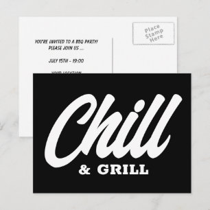Chill & Grill BBQ-fest inbjudan vykort