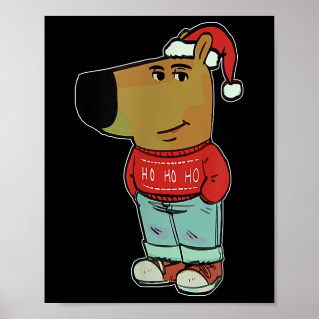 Chill Guy Meme iförd ful jultröja  Poster (Framsidan)