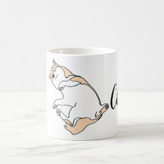 Chill Hund - Cute Lazy Cat Line Art Kaffemugg