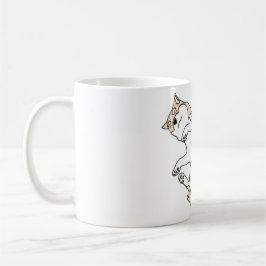 Chill Hund - Cute Lazy Cat Line Art Kaffemugg