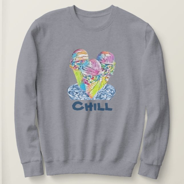 Chill Ice kräm Sweatshirt T Shirt (Design framsida)