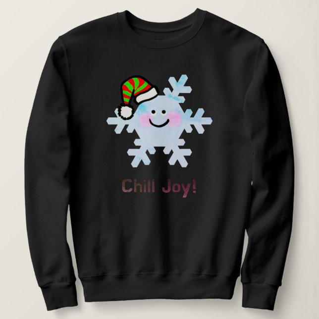Chill Joy! - Cute Christmas Snowflake Smile T Shirt (Design framsida)