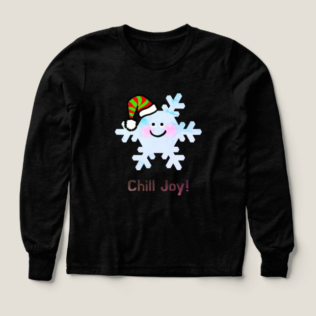 Chill Joy! - Cute Christmas Snowflake Smile T Shirt (Design framsida)