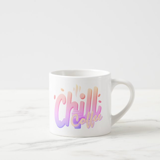 Chill Kaffe Typografi Minimal Kaffeälskare Espressomugg (Höger)
