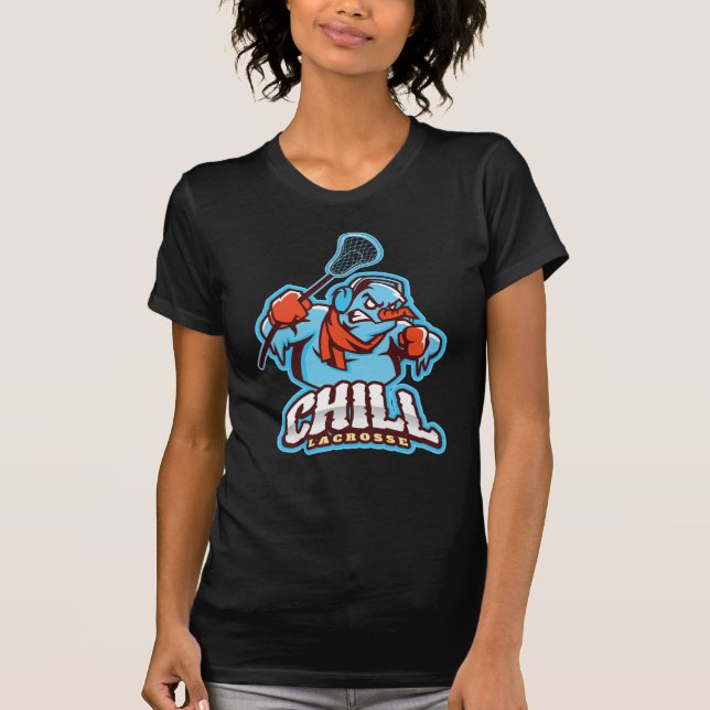 Chill Lacrosse Black Tshirt Classic Logotyp T Shirt (Framsida)
