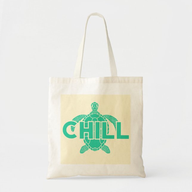 Chill Light Turcos Grönt Ocean Turtle Summer Tygkasse (Framsidan)