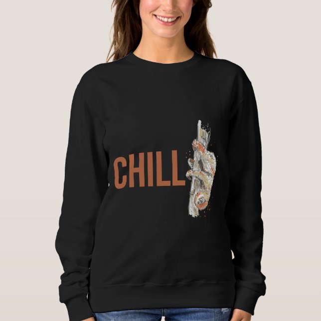Chill Little Sloth Sketch T Shirt (Framsida)