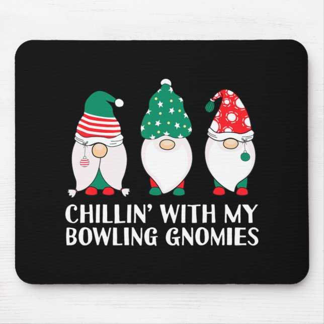 Chill med min Bowling Gnomies PJ Roligt Gnome Pun Musmatta (Framsidan)