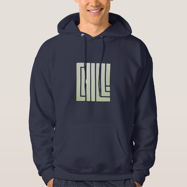 Chill - Mjuk Grönt på Blue Edition Hoodie (Framsida)