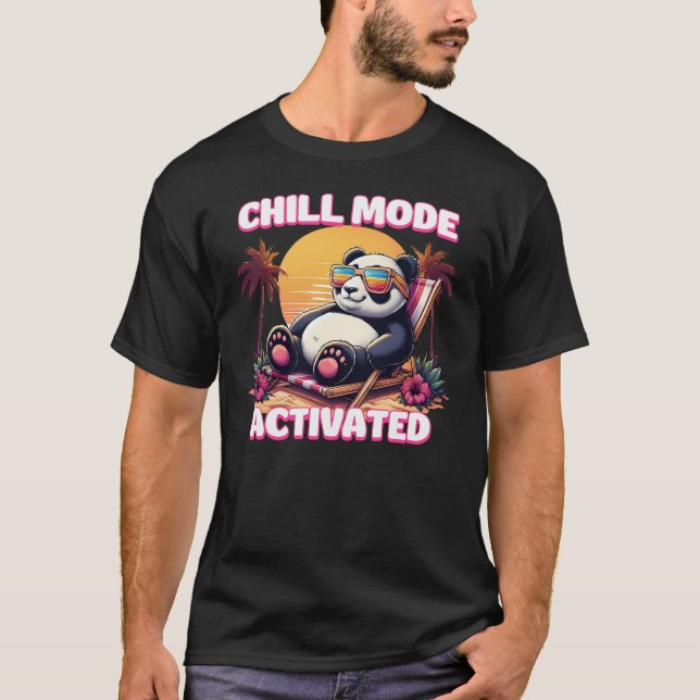 Chill Mode Activated Panda Cute Summer Vibes Beach T Shirt (Framsida)