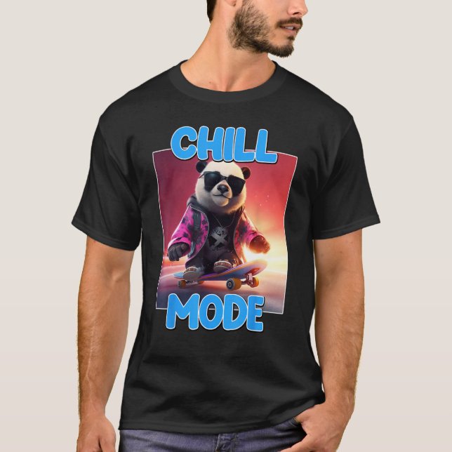 Chill Mode Panda Bear Animal  Cute Panda T Shirt (Framsida)