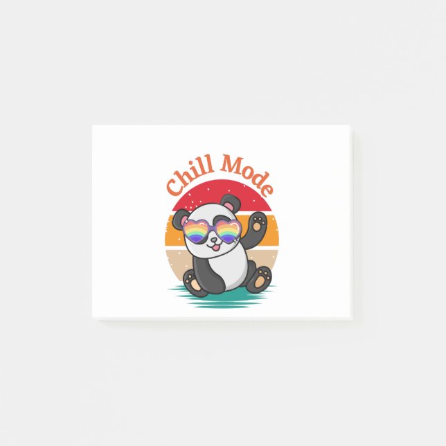 Chill Mode Panda Post-it Block (Framsida)
