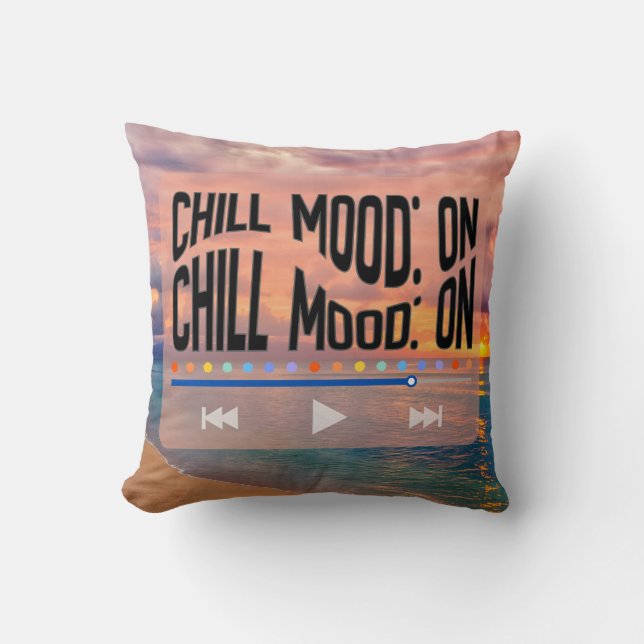 Chill Mood On Retro Beach Art Kudde (Framsida)