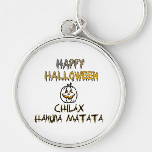 Chill och Slappna av Happy halloween Rund Silverfärgad Nyckelring