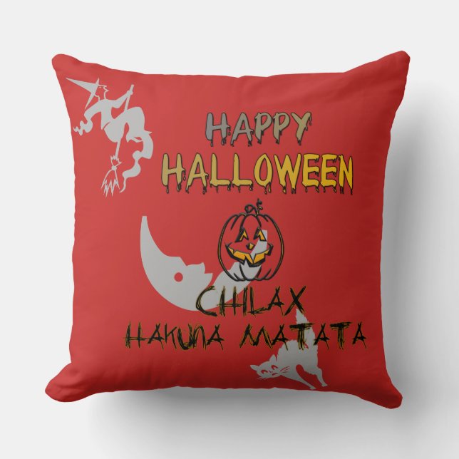 Chill och slappna av i insamlingen i Happy hallowe Kudde (Framsida)